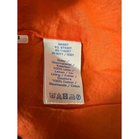 Boden 100% Linen Tank Dress Orange Size 6L Summer Preppy - Picture 7 of 10